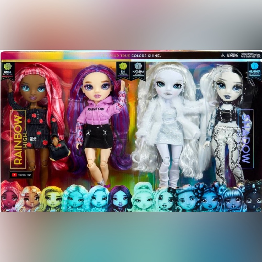 Rainbow High and Shadow High 4 pack doll set NEW